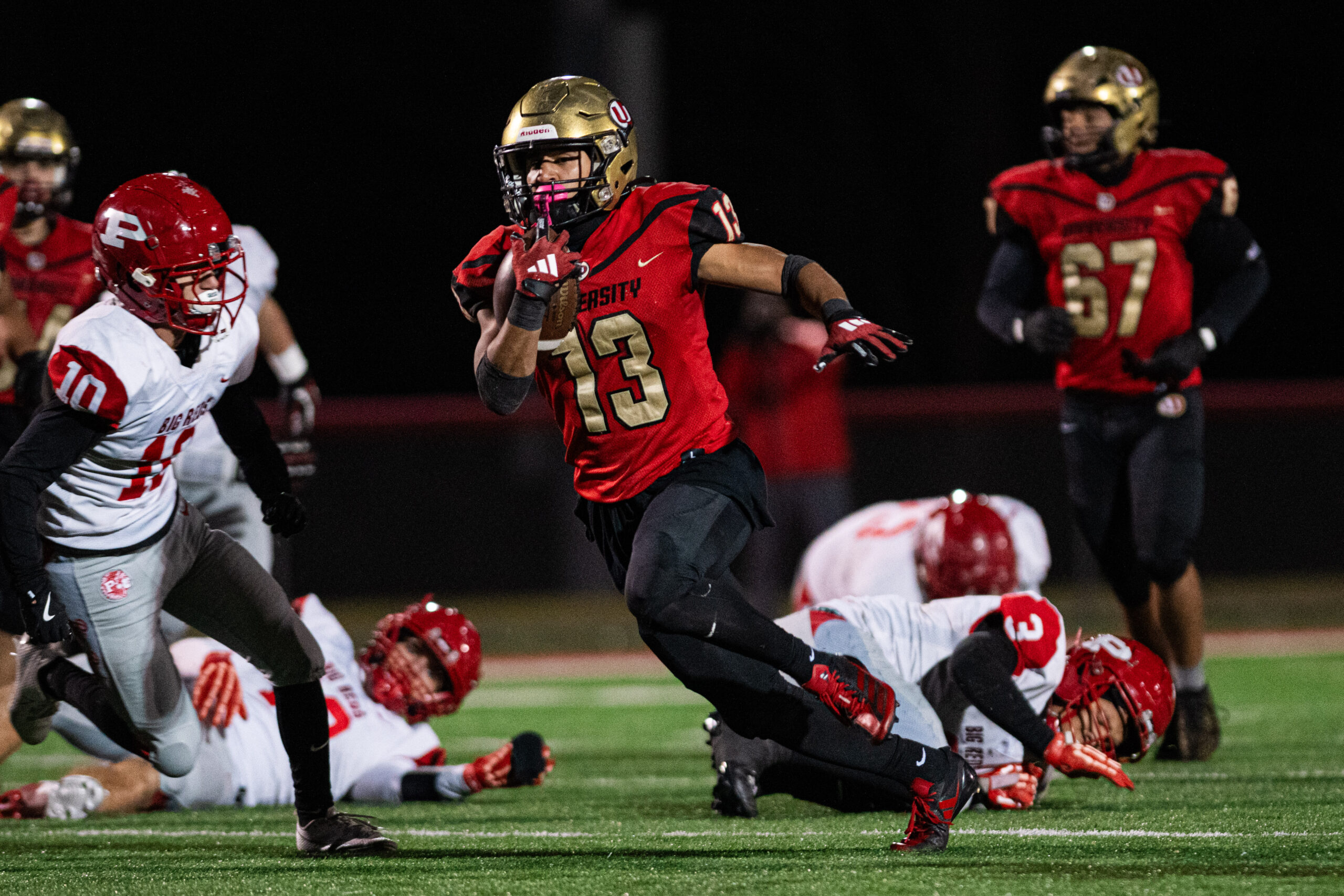 Katchur finds the end zone three times as No. 7 University downs No. 10 Parkersburg, 62-14